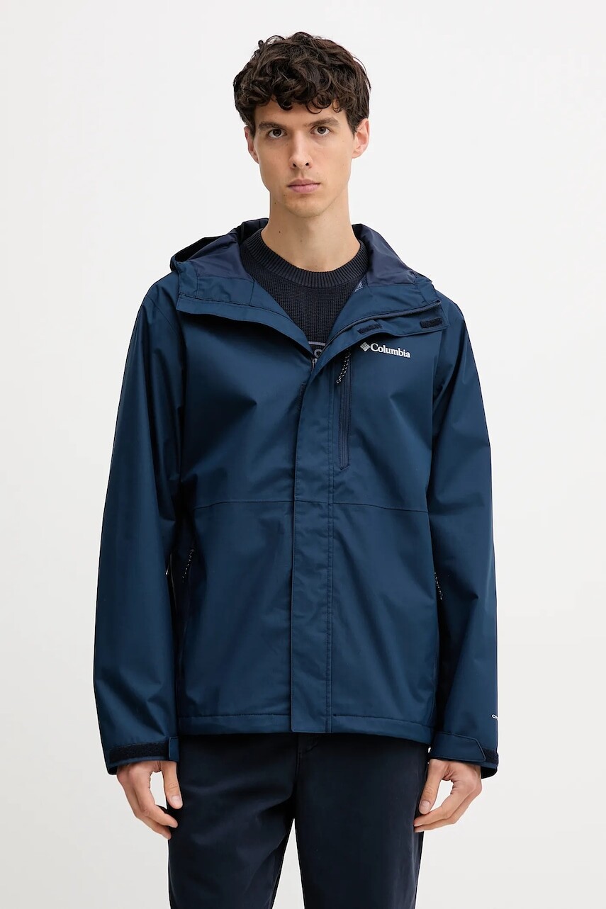 Turistická bunda Columbia Hikebound tmavomodrá farba, 2089341