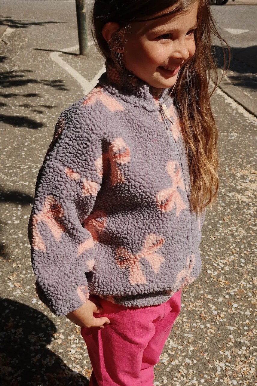 Detská bunda bomber Konges Sløjd JODY TEDDY JACKET GRS KS102308