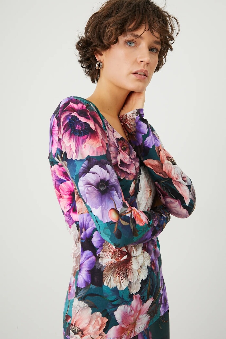 Tričko s dlhým rukávom Medicine tyrkysová farba