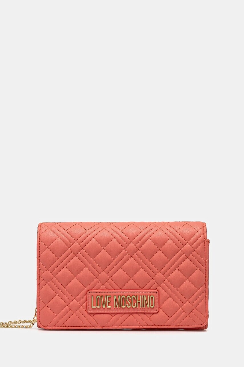 Kabelka Love Moschino oranžová farba, JC4079PP1