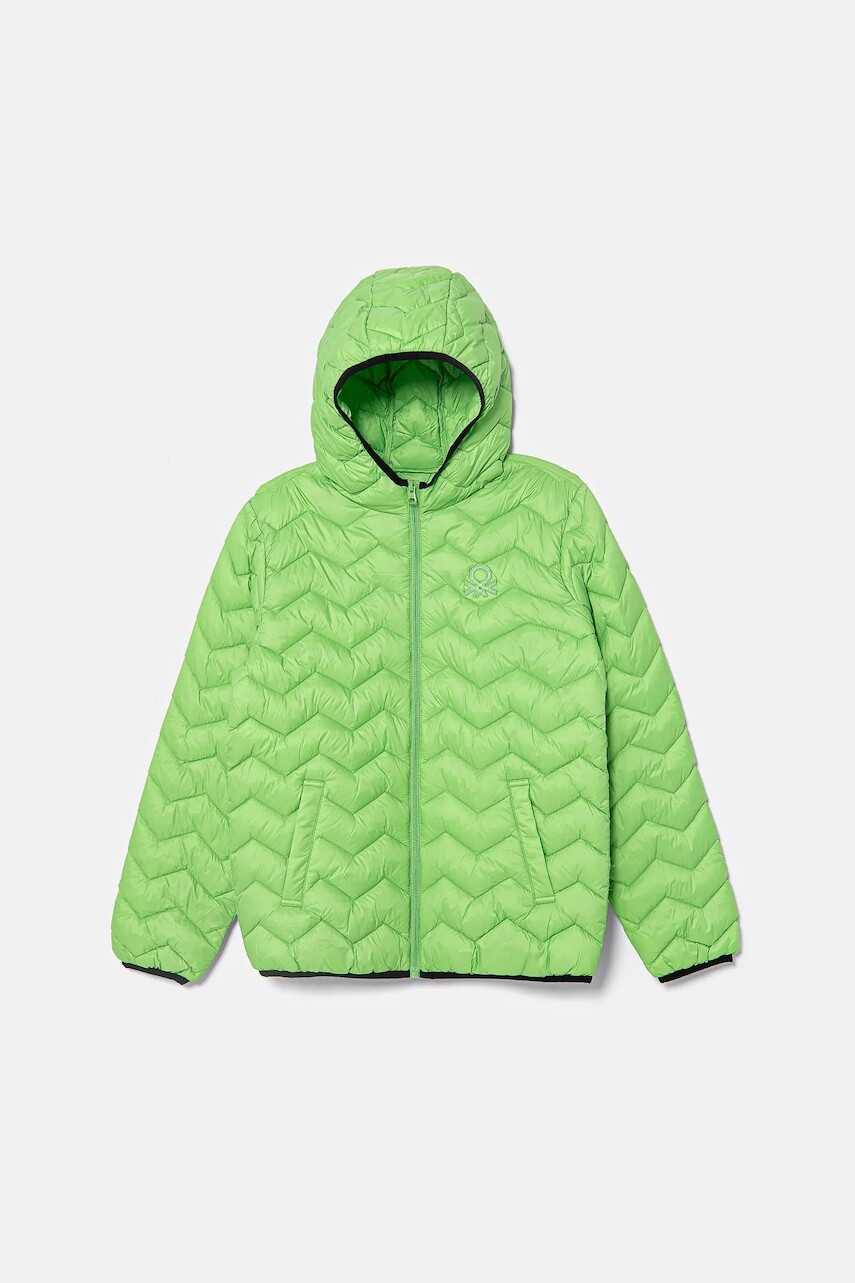 Detská bunda United Colors of Benetton zelená farba, 2TWDCN04V