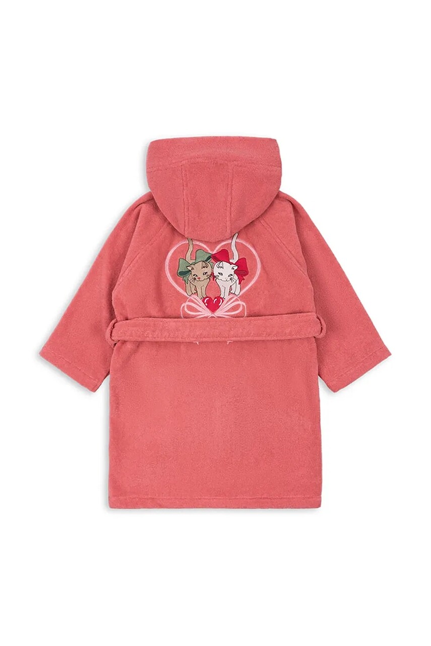 Detský bavlnený župan Konges Sløjd TERRY BATHROBE EMBROIDERY GOTS oranžová farba, KS102808