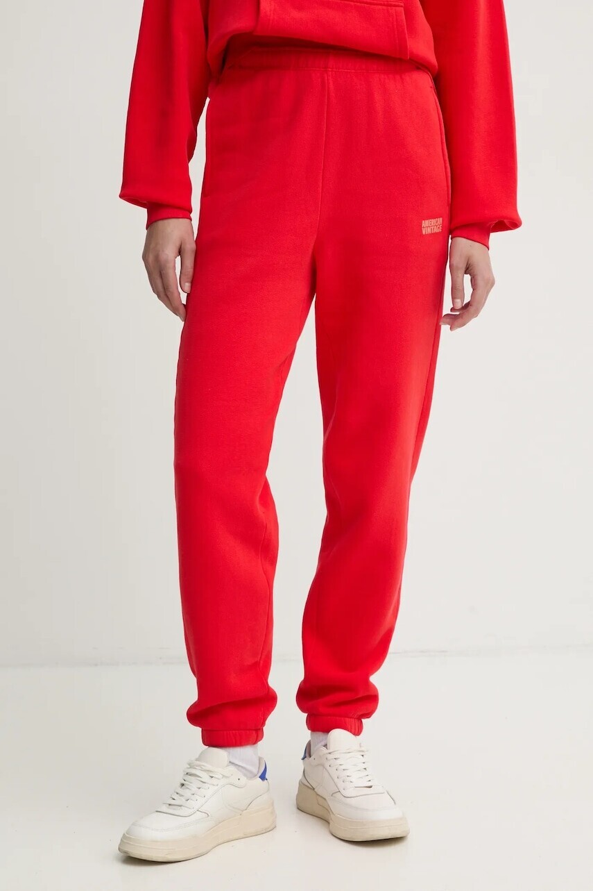 Tepláky American Vintage červená farba, jednofarebné, IZU05BE25