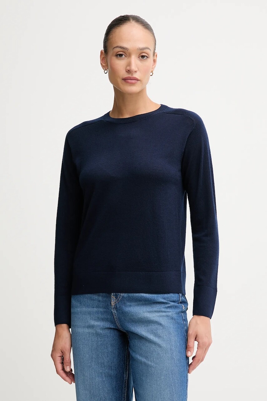 Vlnený sveter United Colors of Benetton šedá farba, ľahký, 11AHD10CV