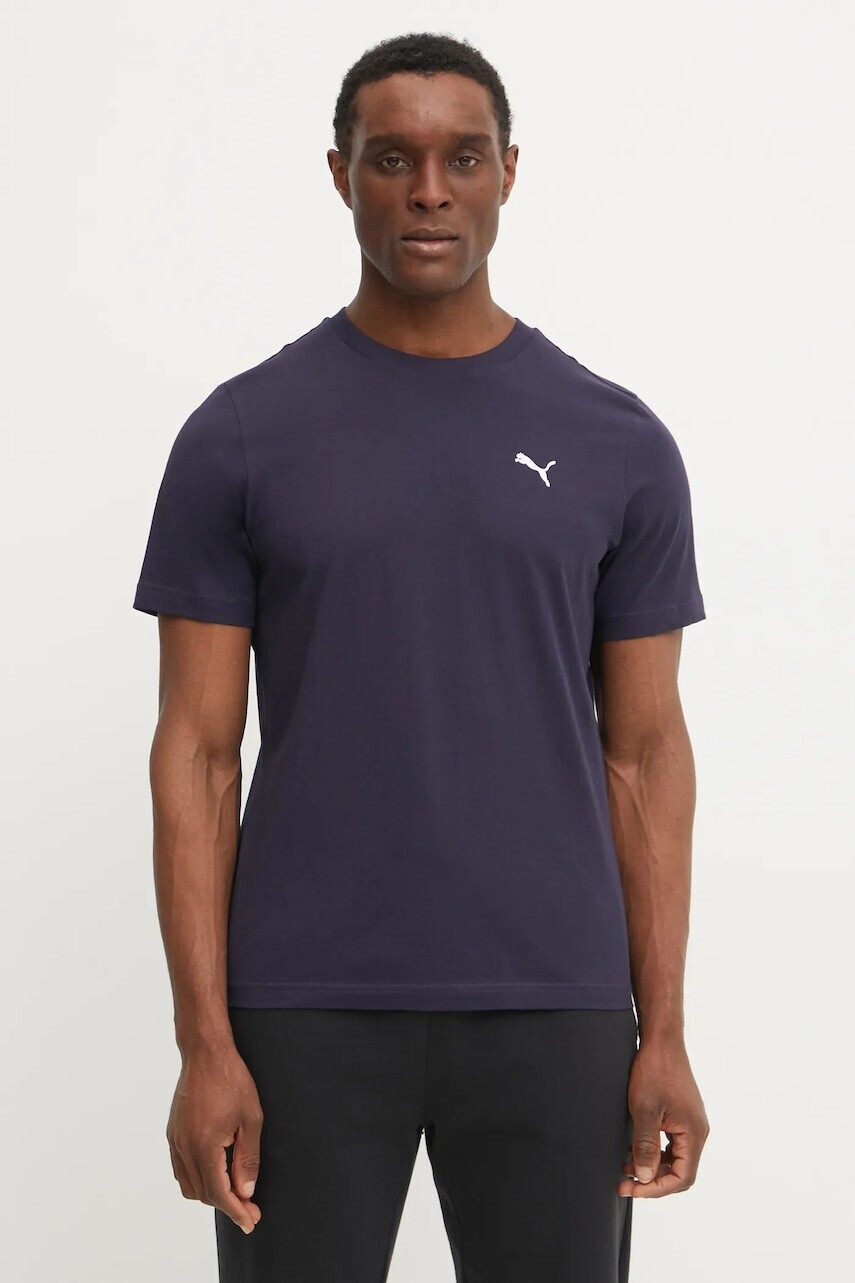 Tričko Puma pánske, tmavomodrá farba, jednofarebné, 682538