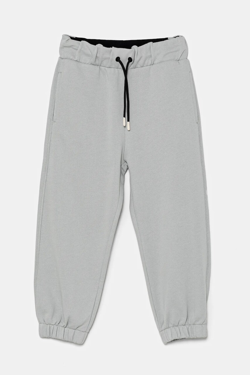 Detské bavlnené tepláky United Colors of Benetton šedá farba, s potlačou, 3J68CF05W