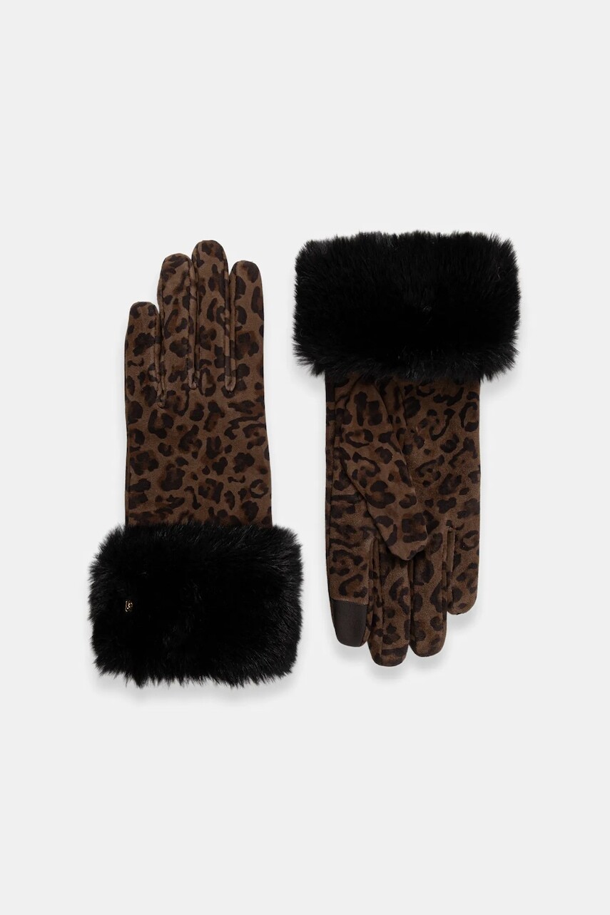 Semišové rukavice Kurt Geiger London hnedá farba, 5069839209