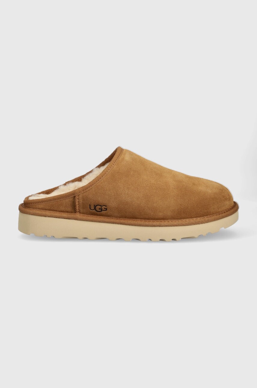 Semišové papuče UGG M Classic Slip-on hnedá farba