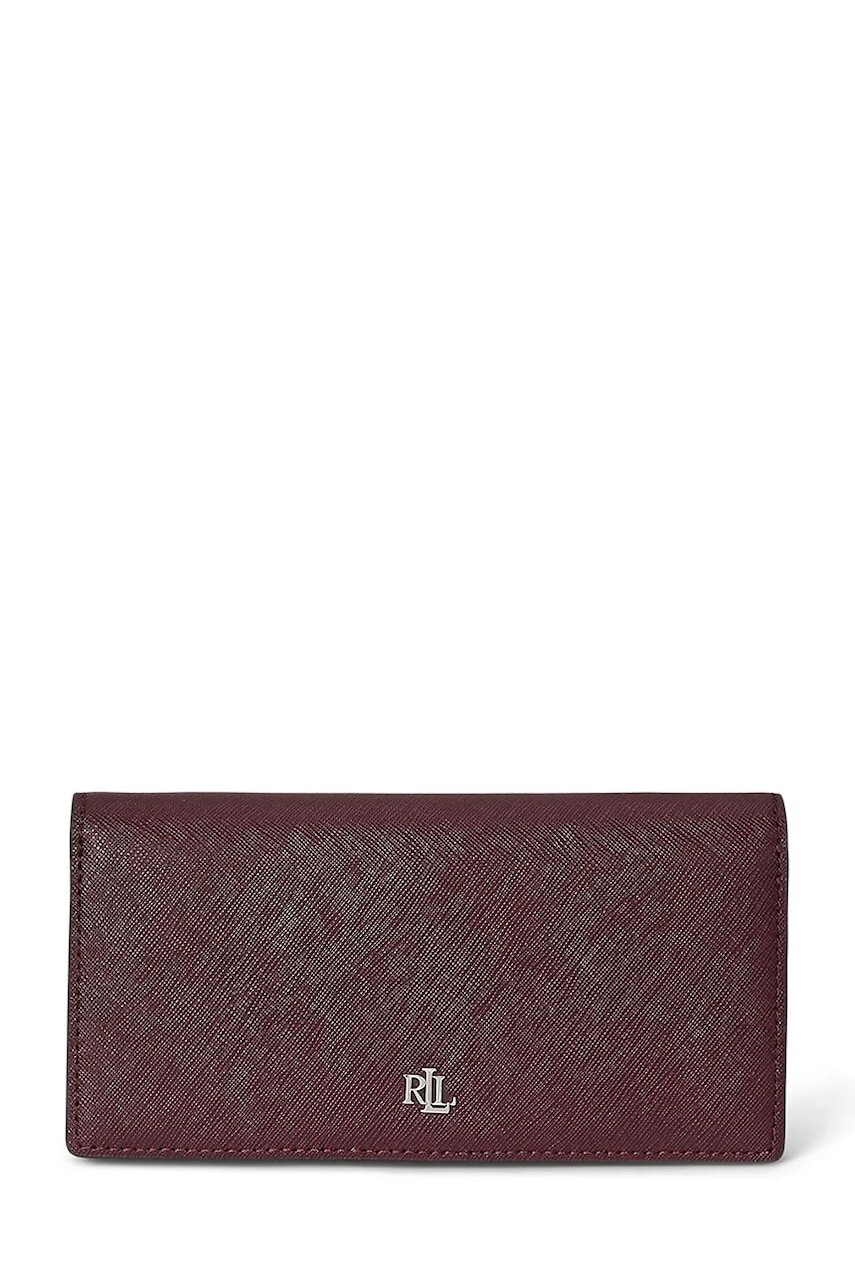 Kožená peňaženka Lauren Ralph Lauren zlatá farba, 432802917