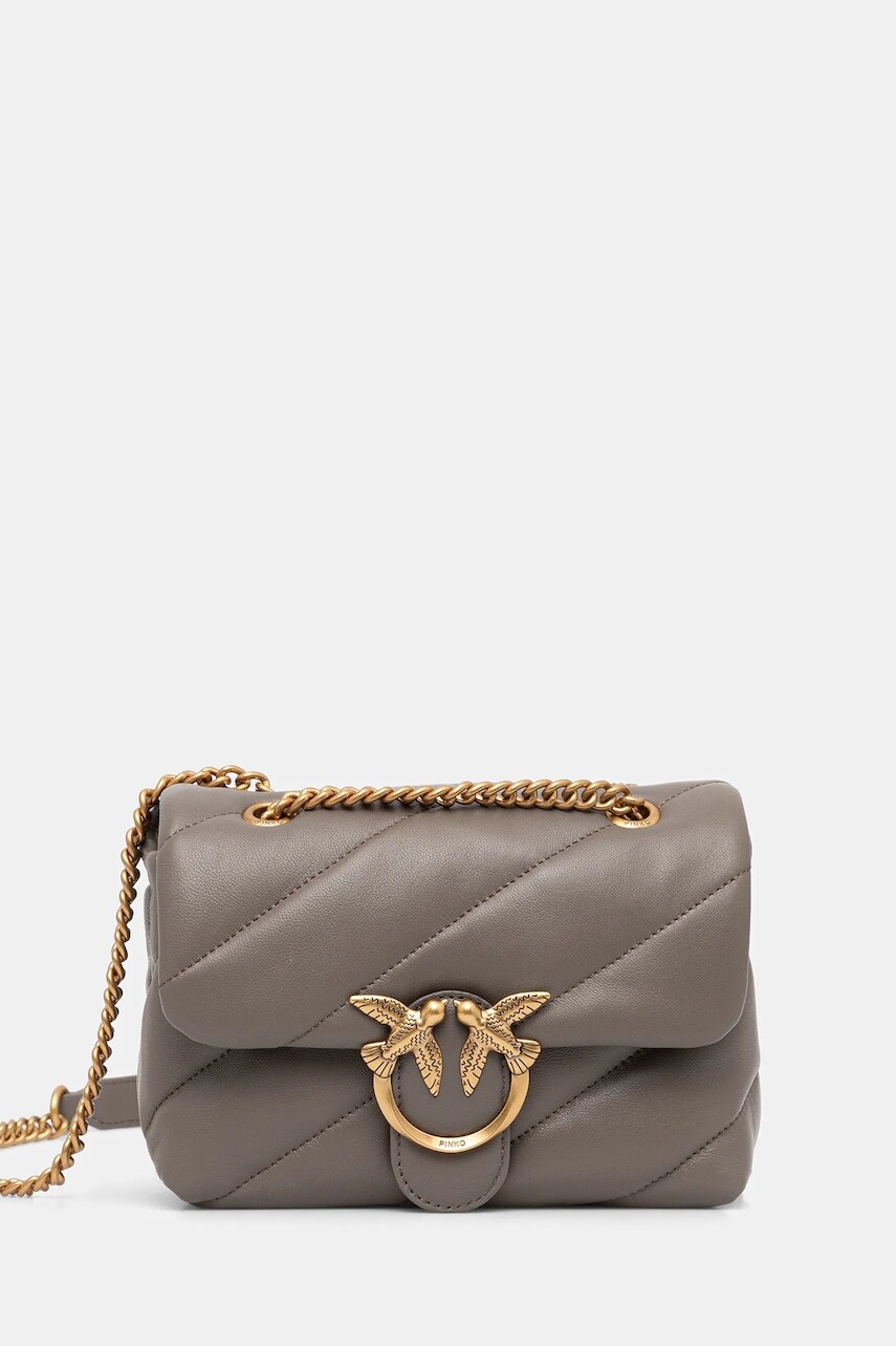 Kožená kabelka Pinko béžová farba, 100039 A0F2