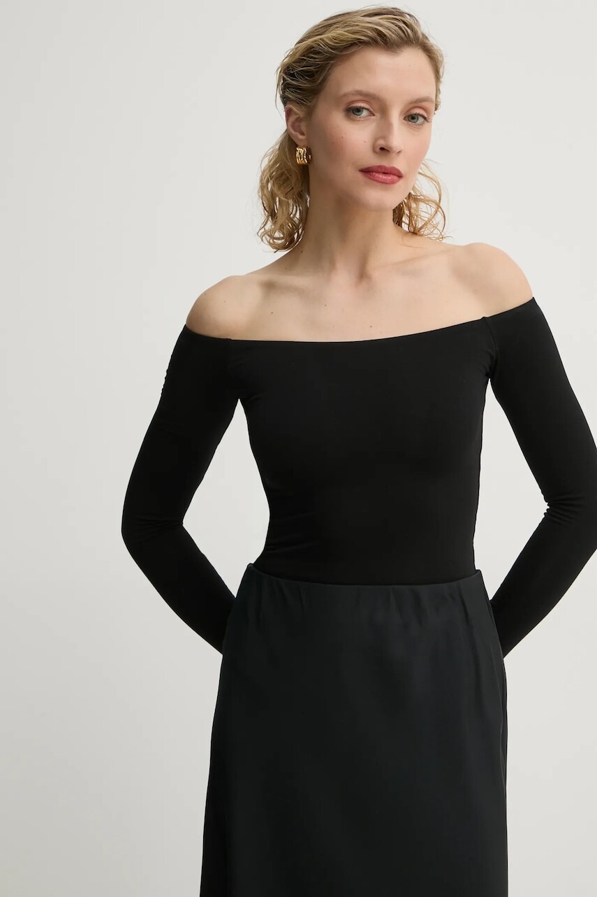 Body Saint Body OFF SHOULDR BODYSUIT čierna farba, jednofarebná, SB.318