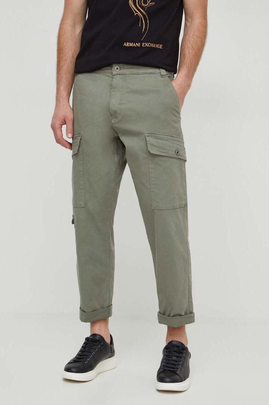 Nohavice Pepe Jeans RELAXED MULTI POCKETS PANT pánske, zelená farba, strih cargo, PM211682