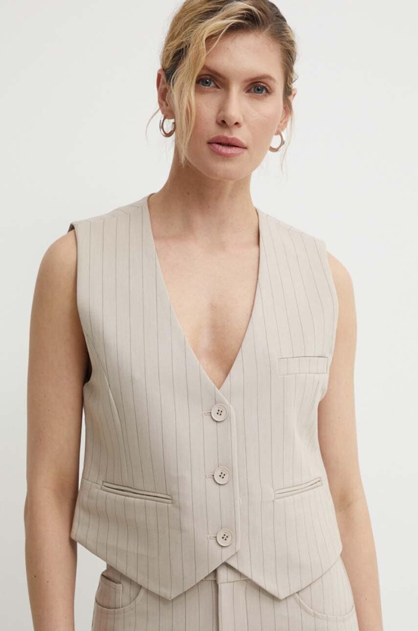 Vesta Gestuz béžová farba,jednoradová,10909021