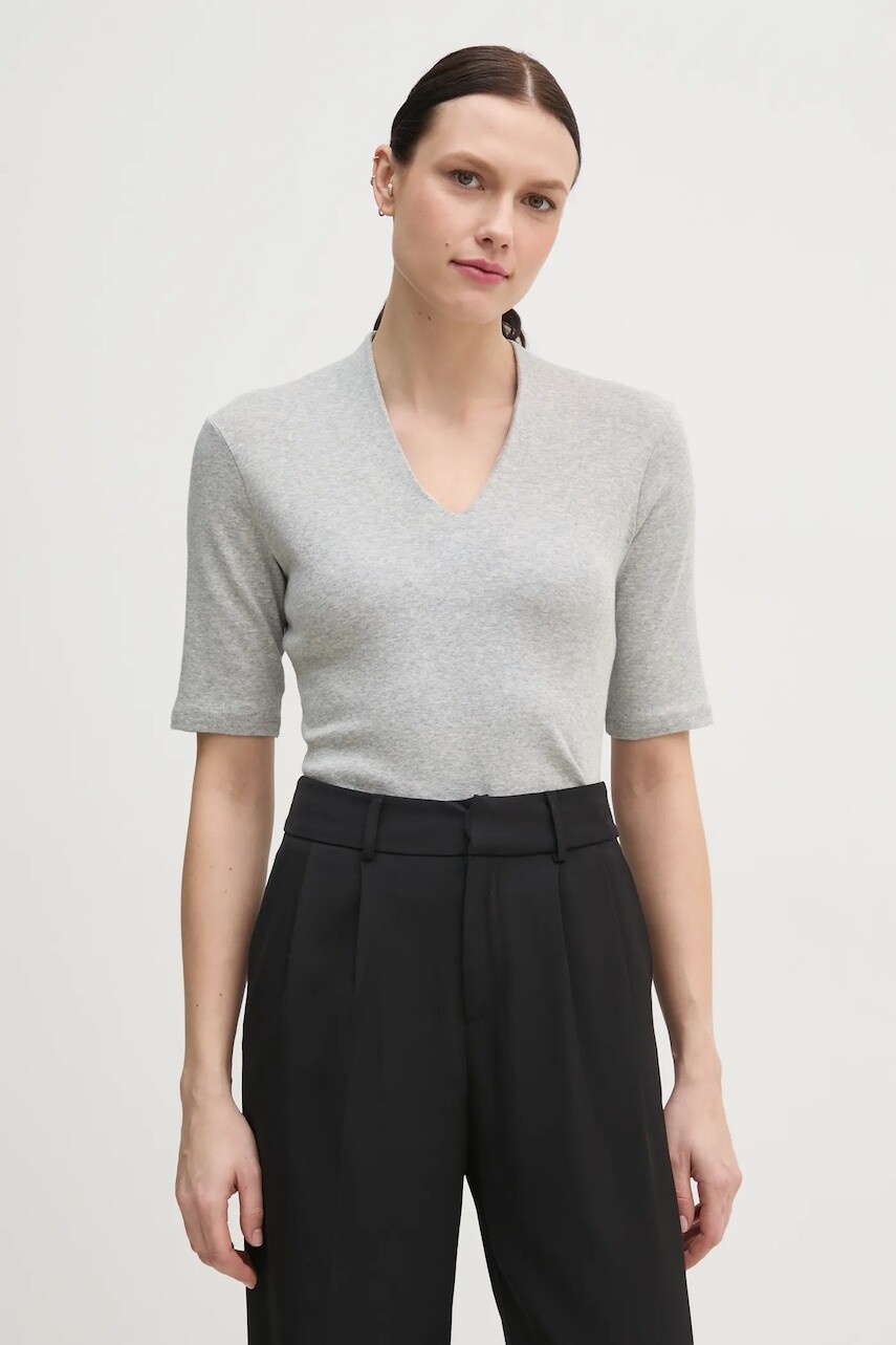 Bavlnené tričko United Colors of Benetton dámske, šedá farba, 3GA2D400U