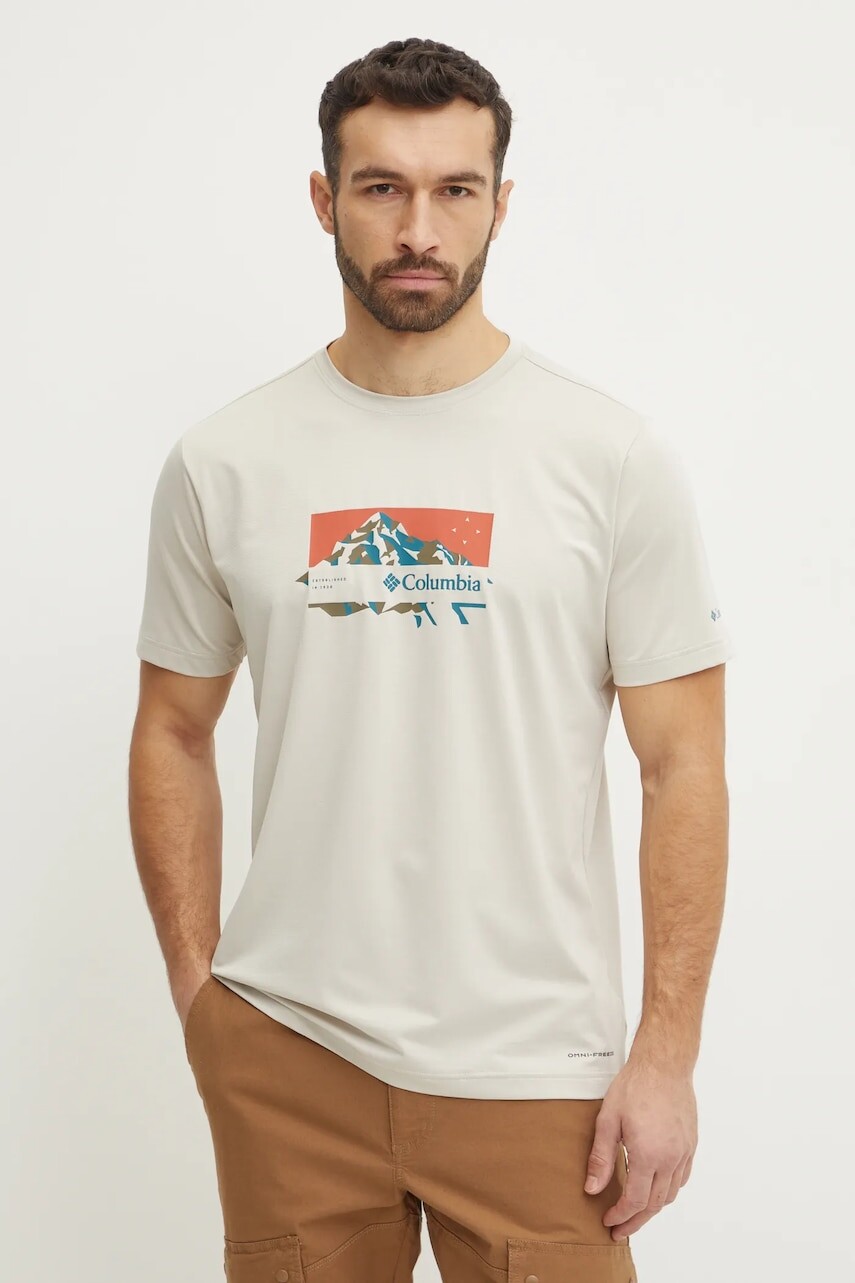 Športové tričko Columbia Ice Lake čierna farba, s potlačou, 2071731