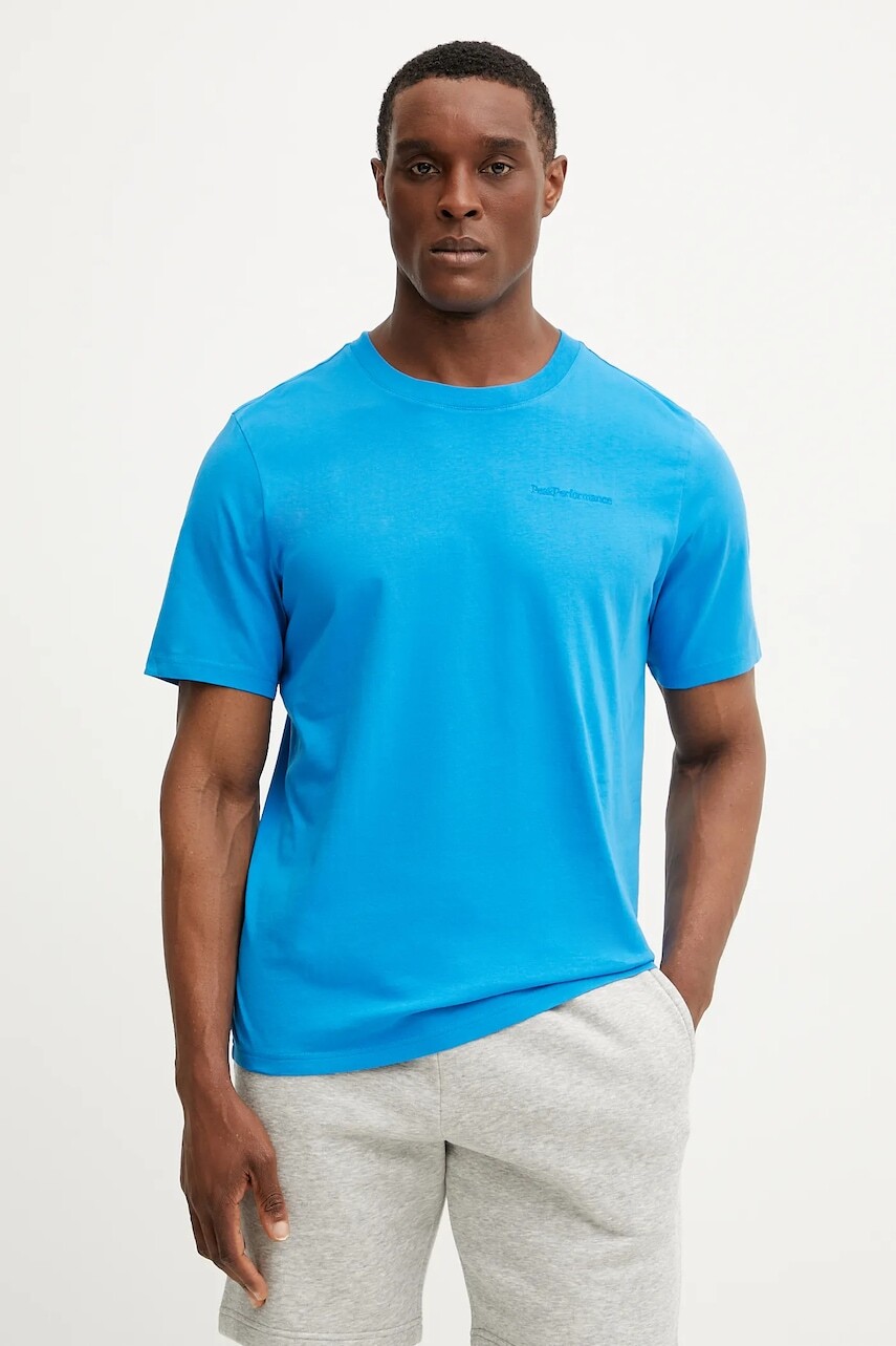 Bavlnené tričko Peak Performance pánsky, jednofarebný