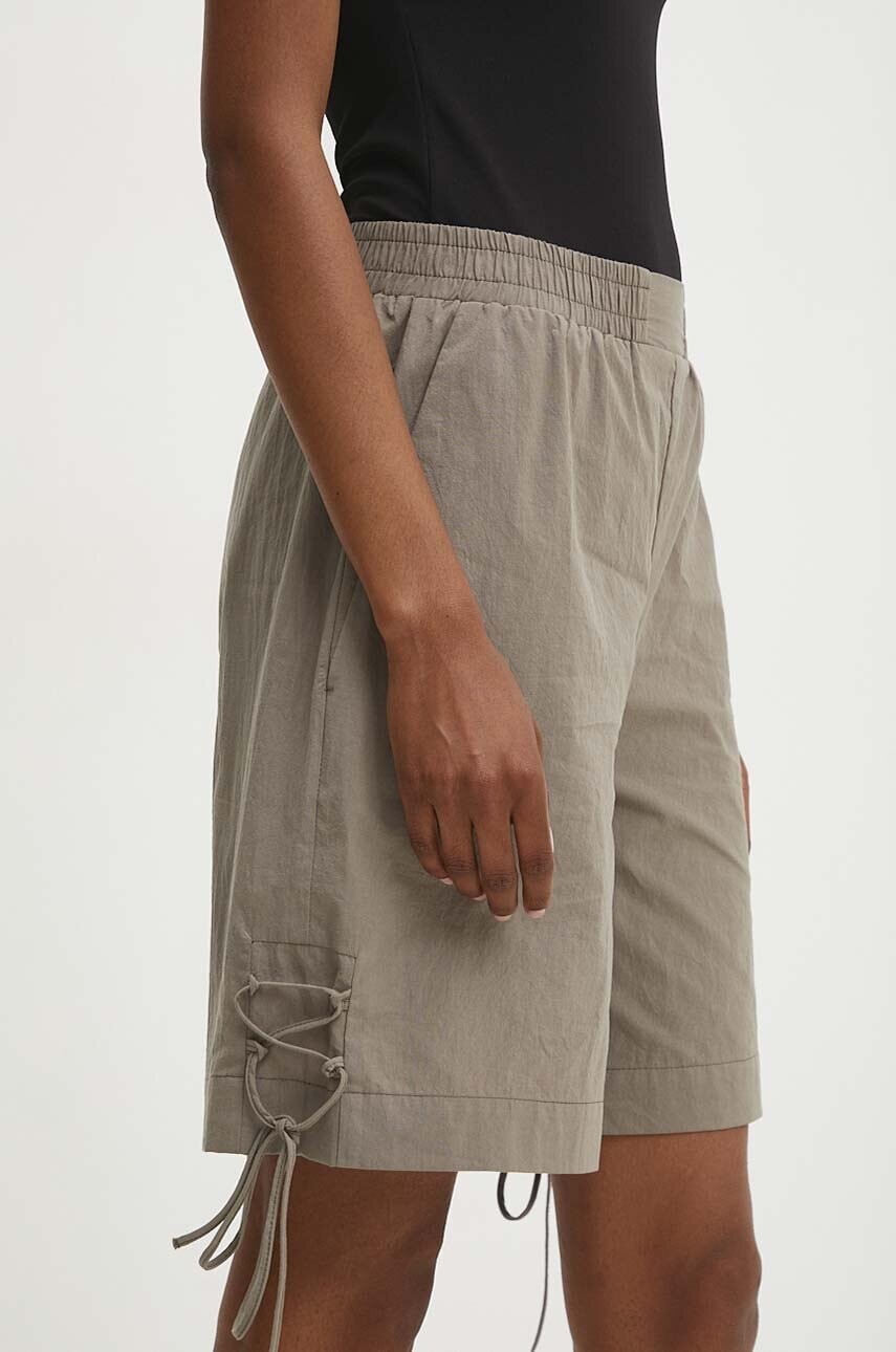 Bavlnené šortky Answear.LAB zelená farba, jednofarebné, vysoký pás