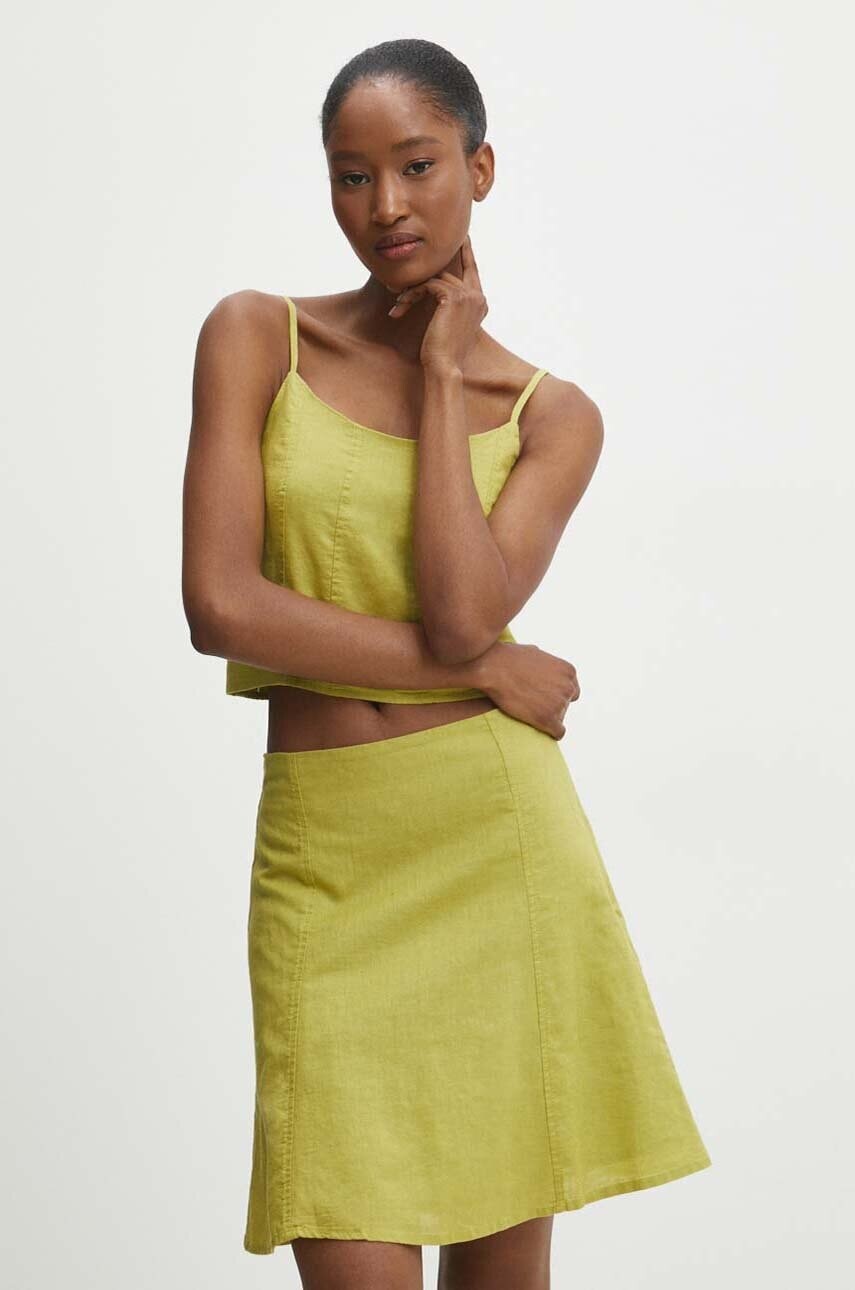 Ľanová súprava Answear.LAB zelená farba