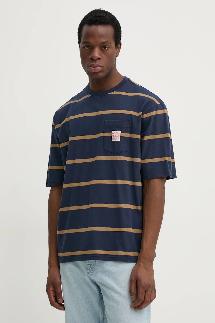 Bavlnené tričko Levi's pánske, tmavomodrá farba, jednofarebné, A5850