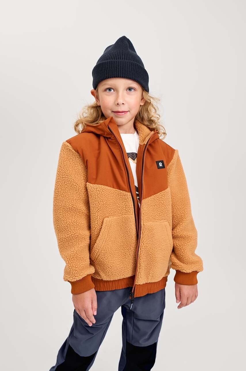 Detská mikina Reima Samota hnedá farba, s kapucňou, jednofarebná, 5200267A