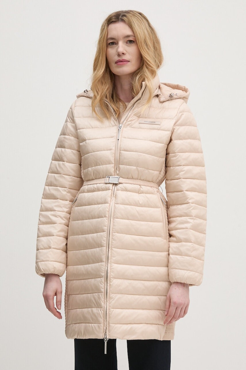 Bunda Calvin Klein dámska, béžová farba, zimná, K20K208011