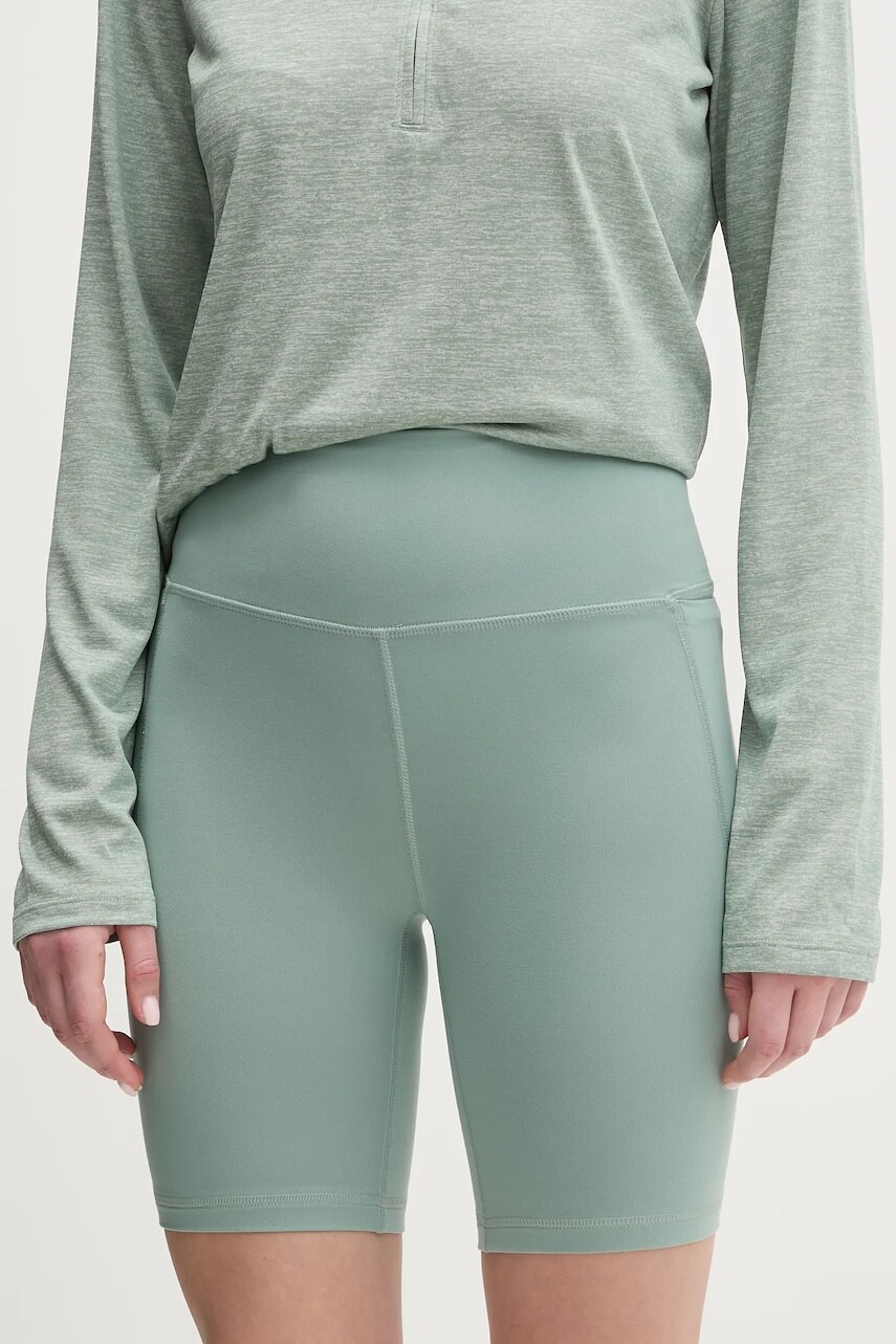 Tréningové šortky Under Armour Meridian zelená farba, jednofarebné, vysoký pás, 1382521