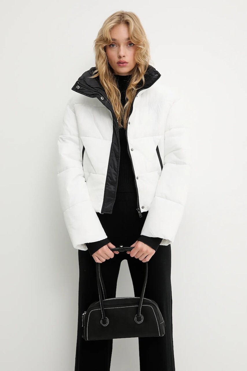 Bunda Answear.LAB dámska, biela farba, zimná, oversize