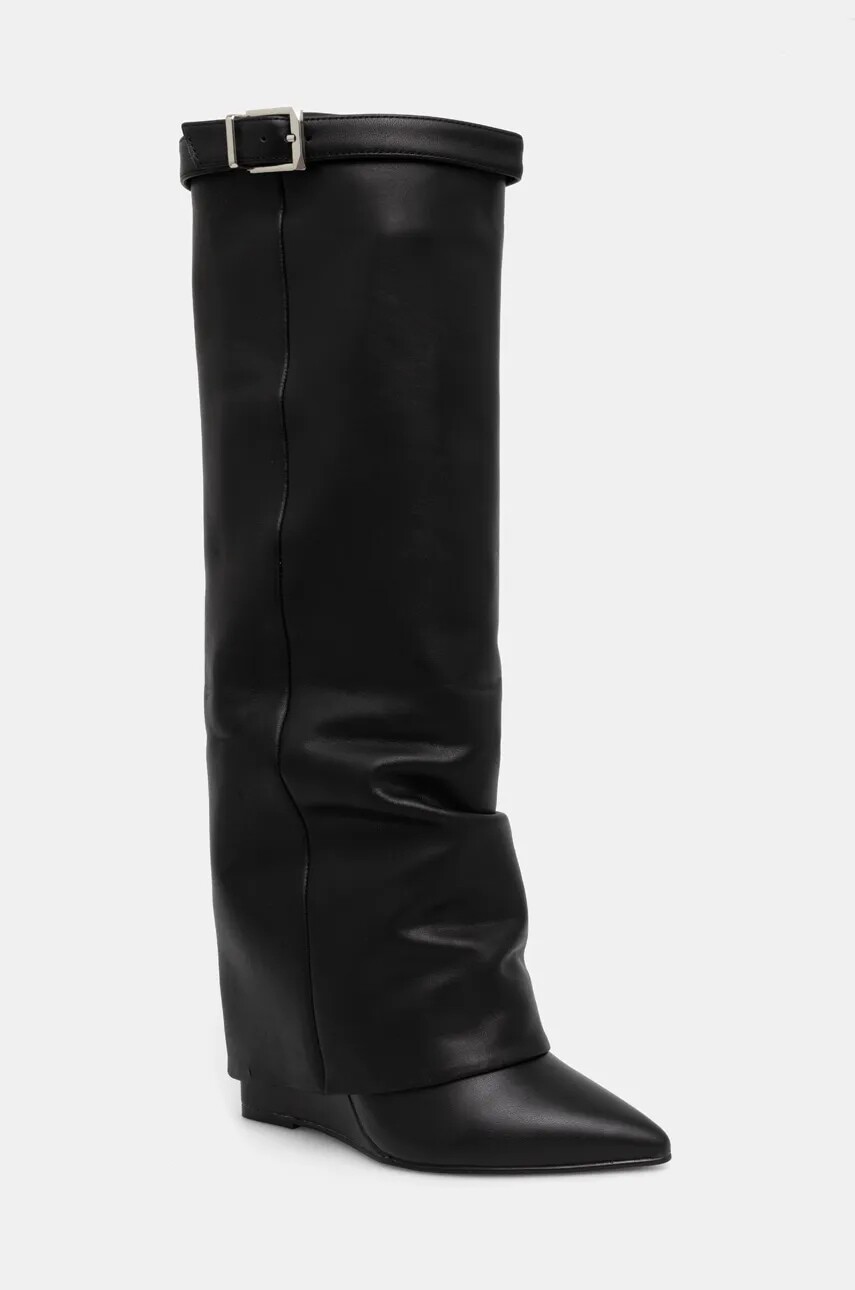 Vysoké čižmy Steve Madden Corenne dámske, čierna farba, na kline, SM11003418