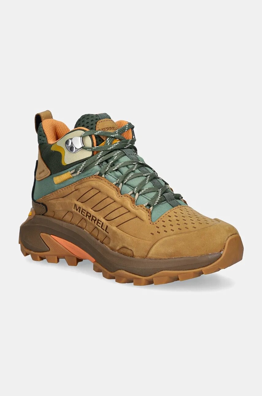 Topánky Merrell Moab Speed 2 Leather Mid Waterproof dámske, hnedá farba, jemne zateplené, J038426