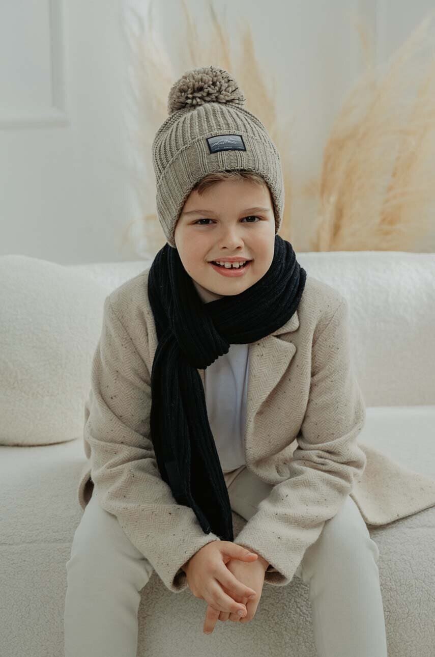 Detská čiapka Jamiks ANTON IV hnedá farba biela, JZH029