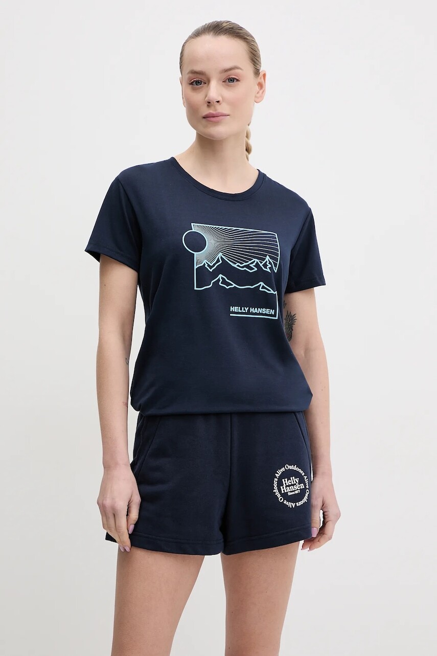 Tričko Helly Hansen SKOG dámske, tmavomodrá farba, 63083
