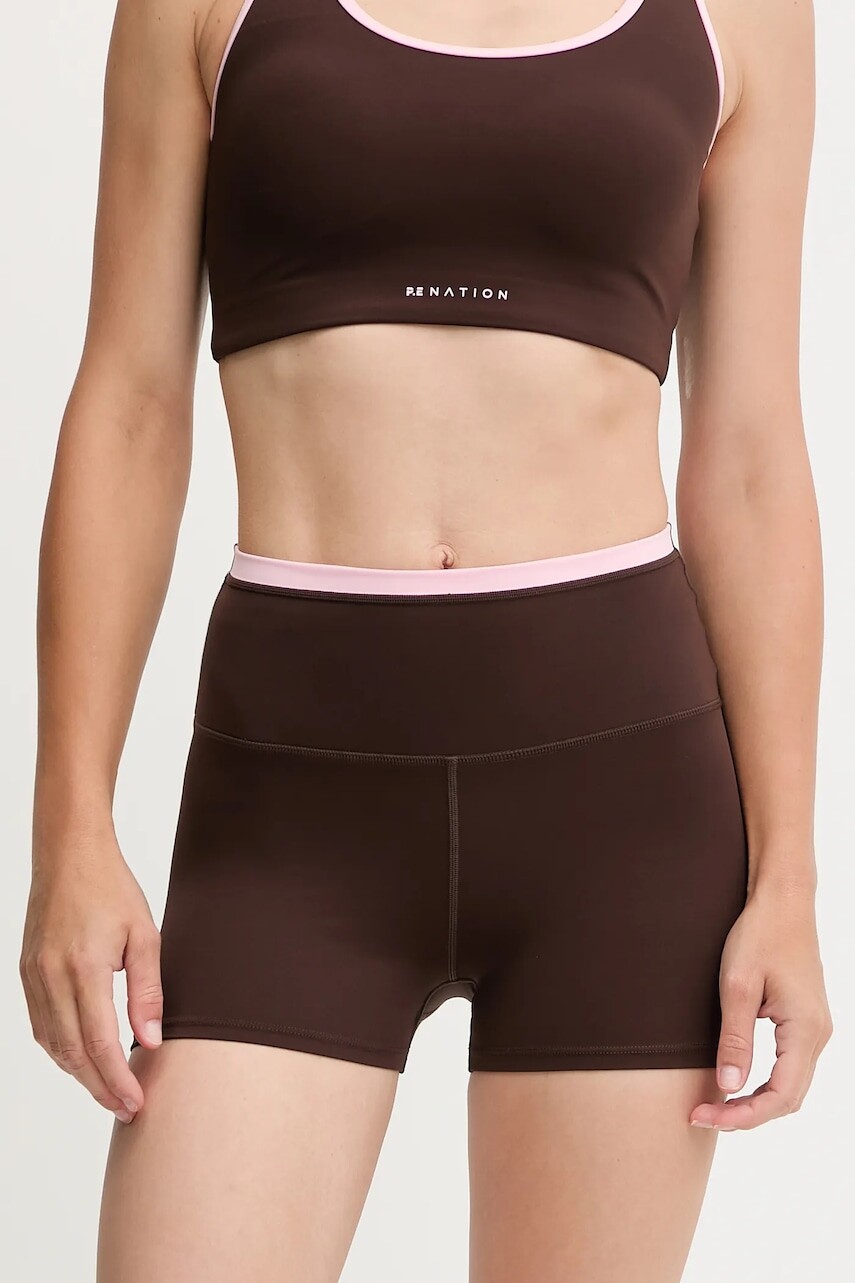 Šortky P.E Nation Vita zelená farba, s nášivkou, vysoký pás, 243S432