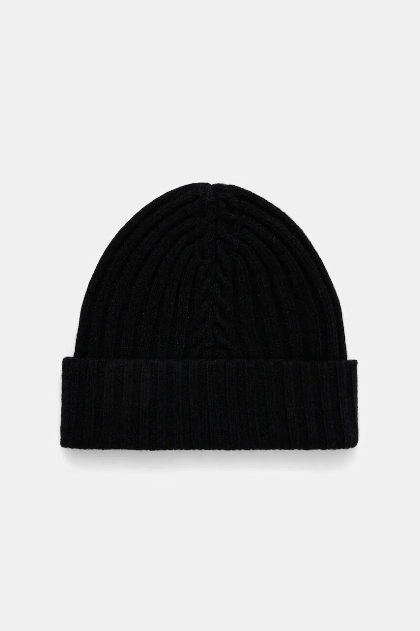 Čiapka s prímesou vlny United Colors of Benetton šedá farba, z hrubej pleteniny, vlnená, 1244DA011