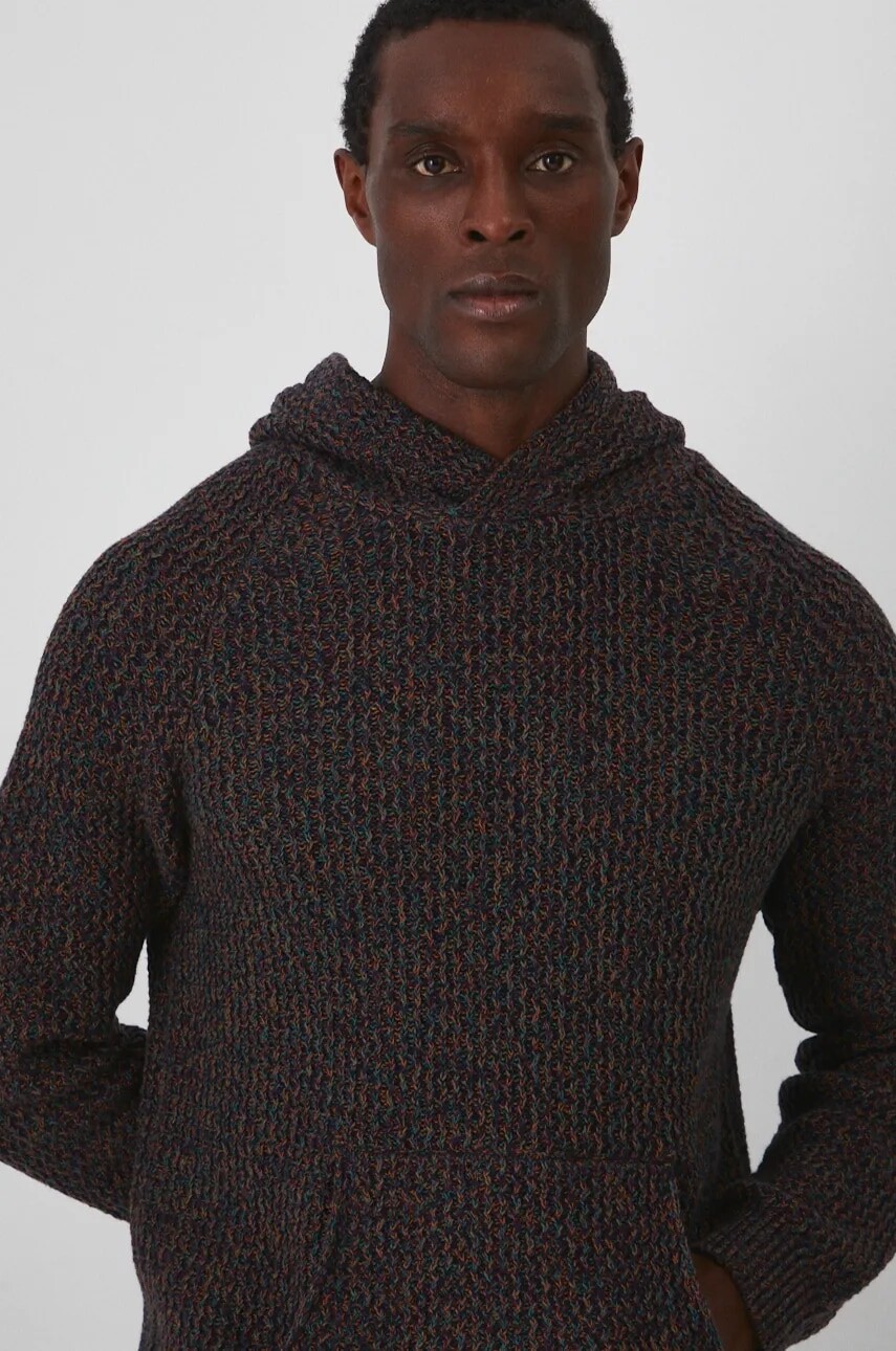 Bavlnený sveter Medicine fialová farba, teplé