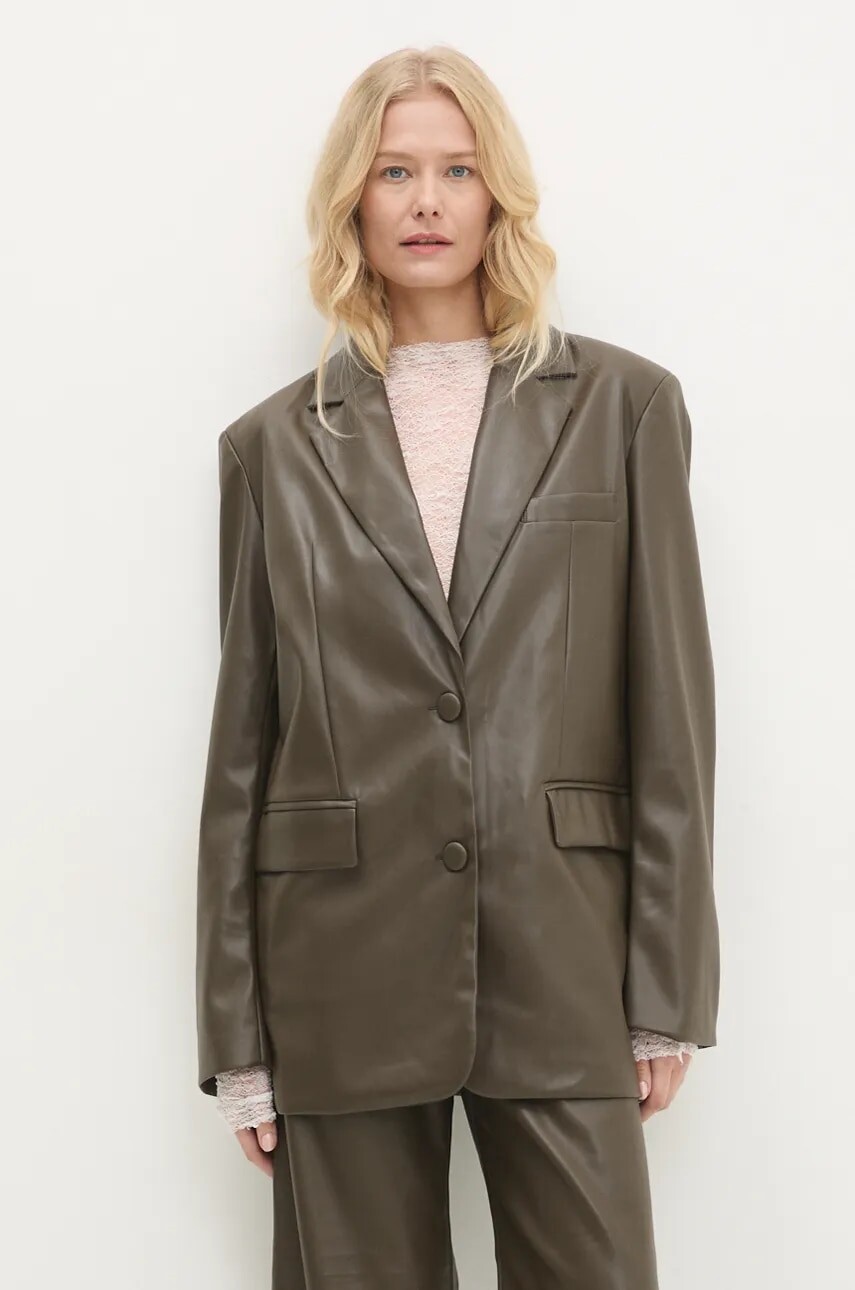 Sako Answear.LAB zelená farba, jednoradové, jednofarebné