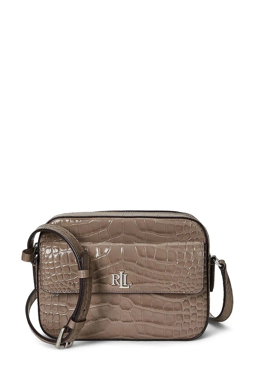 Kožená kabelka Lauren Ralph Lauren červená farba, 431950824