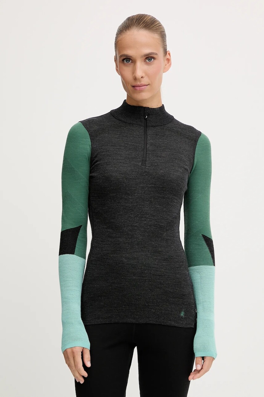 Funkčné tričko s dlhým rukávom Smartwool Intraknit Thermal Merino Base Layer Colorblock čierna farba, SW002837