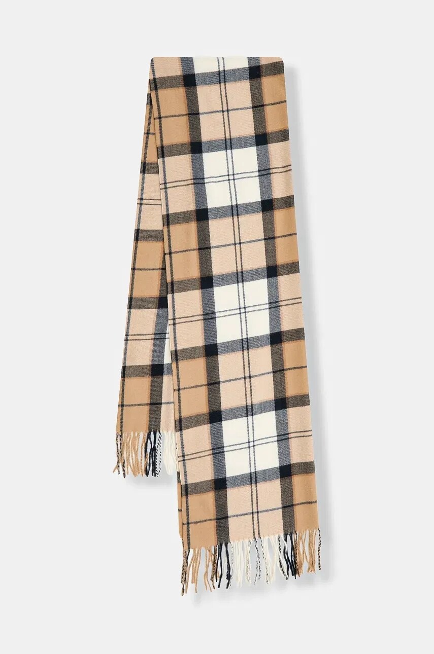 Šál Barbour bordová farba, vzorovaný, LSC0426