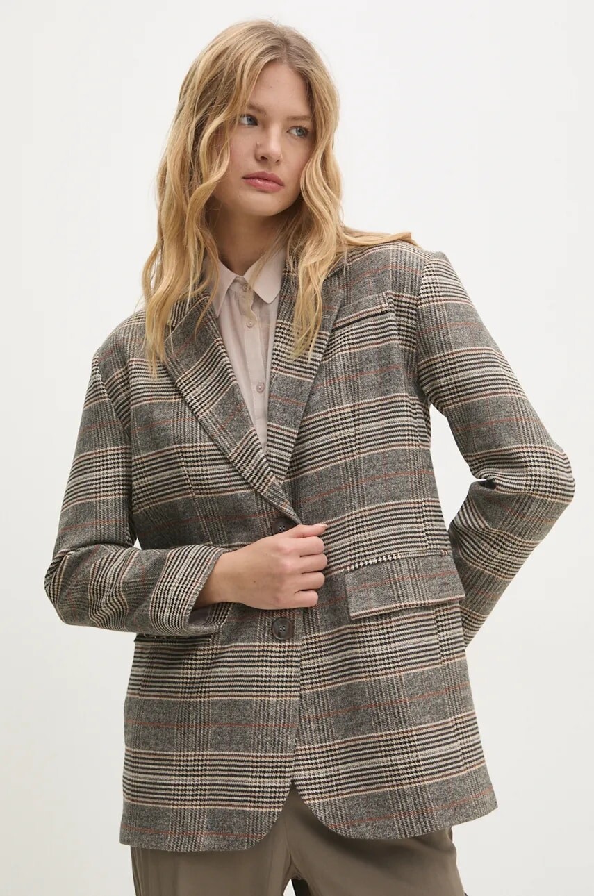 Sako Answear.LAB šedá farba, jednoradové, vzorované