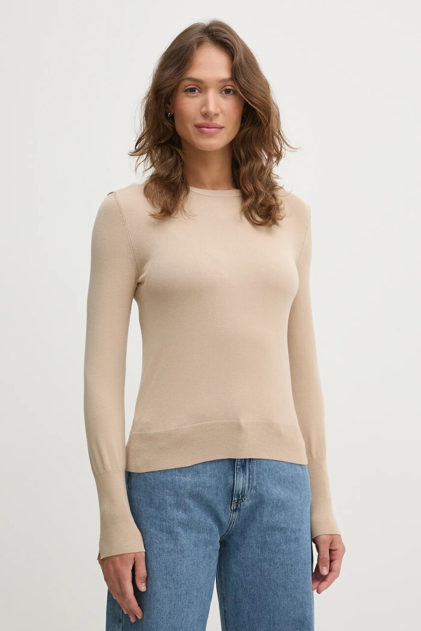 Sveter United Colors of Benetton dámsky, béžová farba, tenký, 104HD10CB