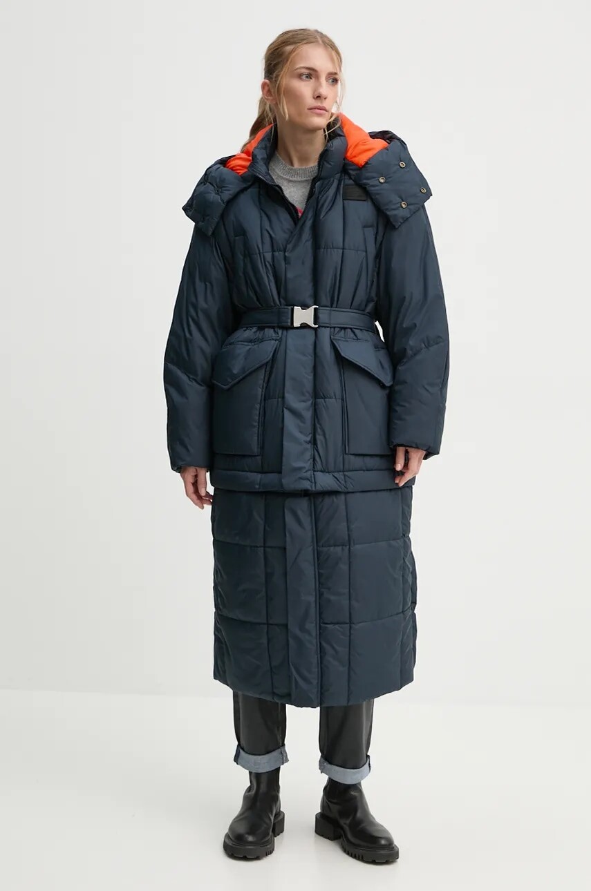 Bunda G-Star dámska, tmavomodrá farba, zimná, oversize, D25232-B958