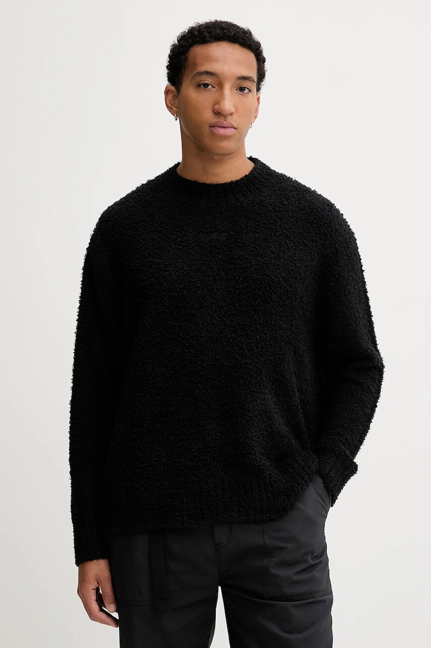 Sveter s prímesou vlny Hugo Blue béžová farba, ľahké, 50524526