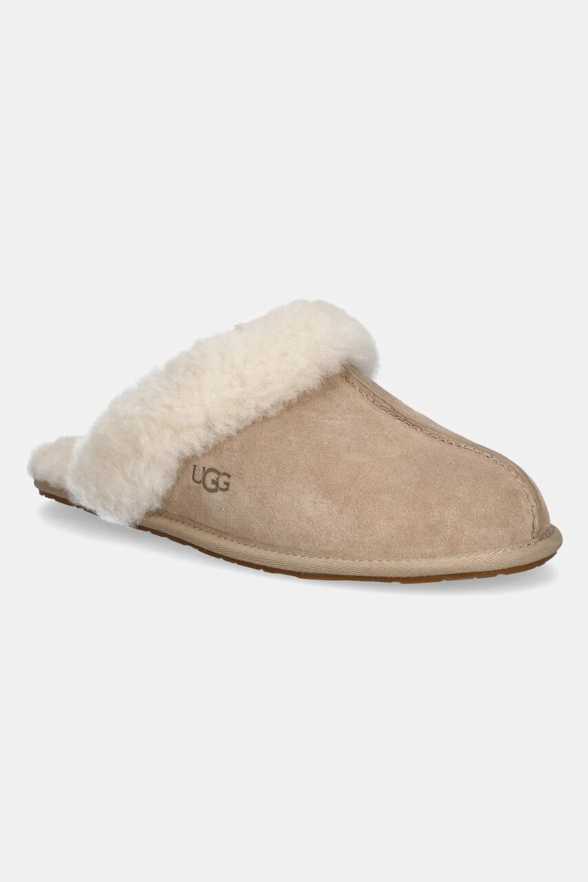 Semišové papuče UGG Scuffette II béžová farba, 1106872-SAN