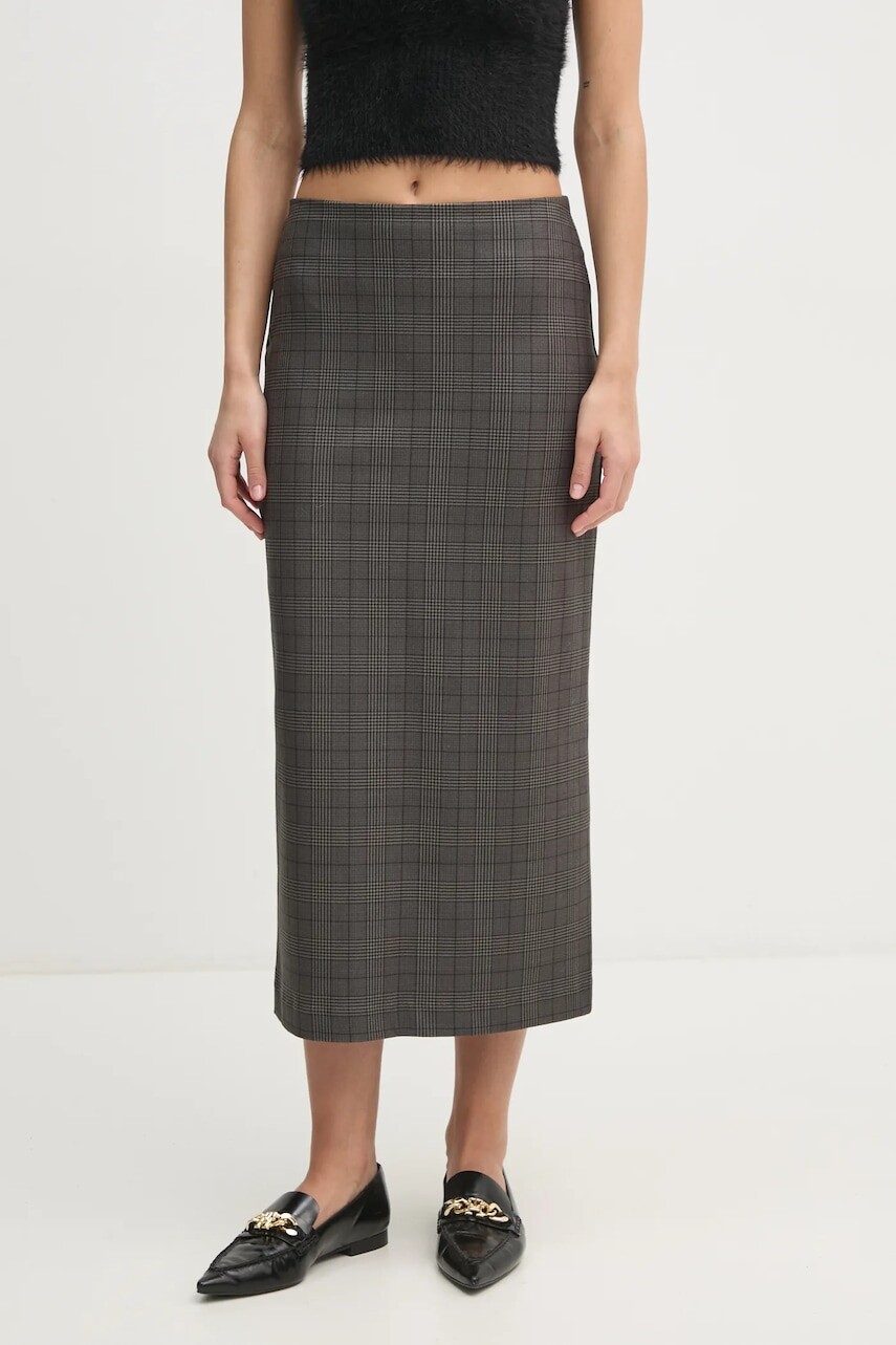 Sukňa United Colors of Benetton zelená farba, midi, rovný strih, 4GEVD004B