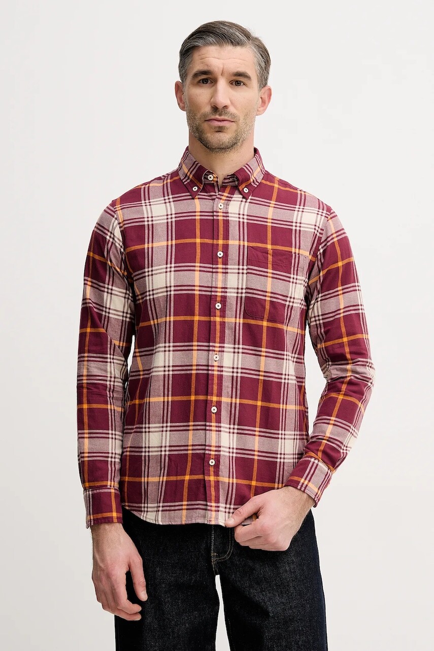 Bavlnená košeľa United Colors of Benetton modrá farba, regular, s golierom button-down, 5TCRUQ04W