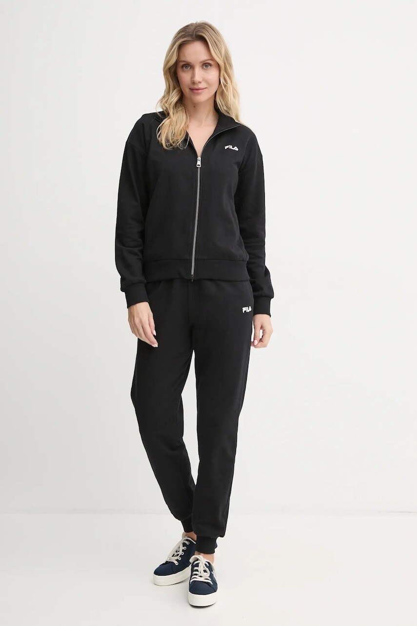Bavlnená tepláková súprava Fila čierna farba, FPW4182