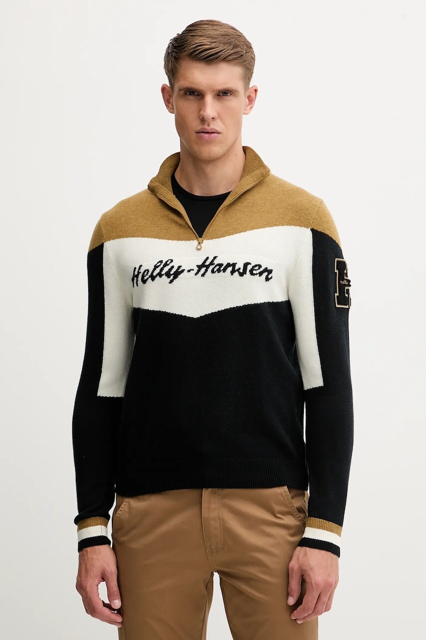 Sveter Helly Hansen Apres červená farba, s polorolákom, 66025