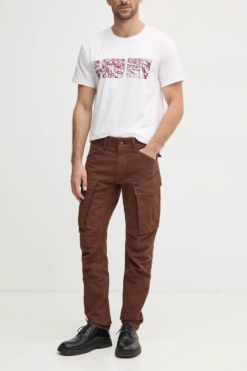 Bavlnené nohavice G-Star hnedá farba, strih cargo, D02190-D752