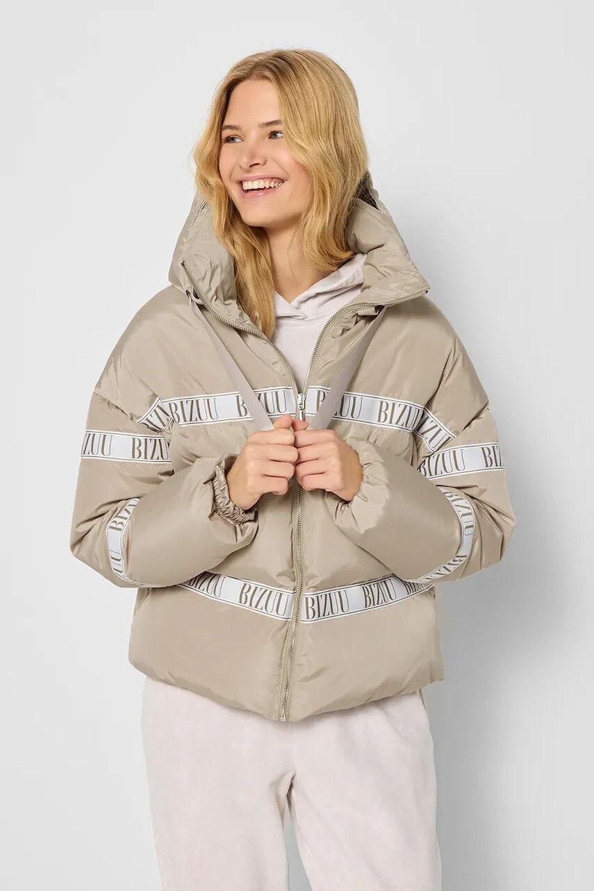 Páperová bunda Bizuu TOKYO dámska, béžová farba, zimná, TOKYO_BEZOWY_AW24