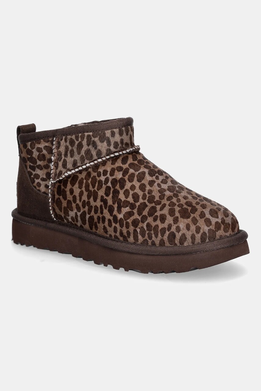 Semišové snehule UGG Classic Ultra Mini Caspian hnedá farba, 1158328-BCDR